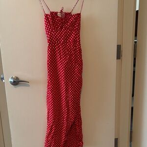 Zara Red Polka Dot Maxi Dress